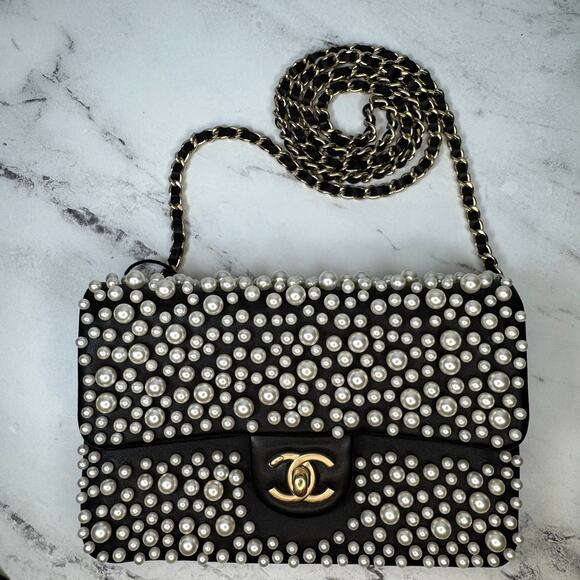 Chanel Pearl Flap Bag Paris-Dubai Pearly 15C WOC Wallet On Chain Crossbody CC - Picture 14 of 14